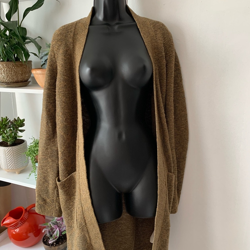 Roots Long cotton knit house coat sweater knee length long sleeve